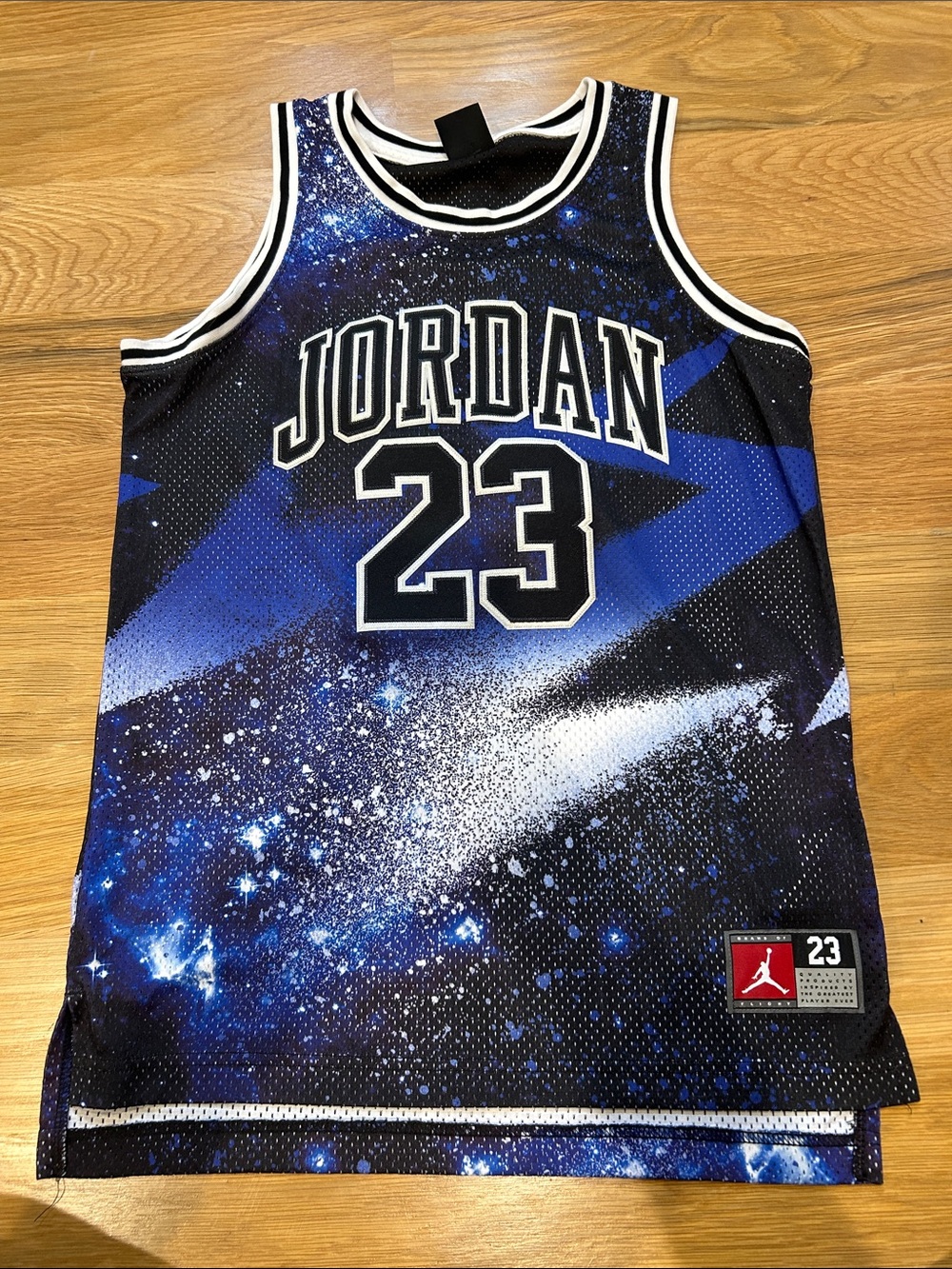 Jordan Kids Basketball Jersey Blue and Black Galaxy